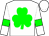 White, green shamrock and bars on sleeves (Clover Hill Racing Llc)