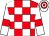 Red and white check, white sleeves, red armlets, hooped cap (Radley Racing Club And Partner)