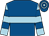 Royal blue, light blue hoop, light blue and royal blue hooped sleeves, royal blue and light blue hooped cap (Mr Shaun Ingram)