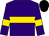 Purple, gold hoop and armlets, black cap (Sheila Tassell & Partner)