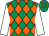 Emerald green & orange diamonds, white sleeves, emerald green cap, orange diamonds (Kilmichael Racing Syndicate)