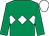 Emerald green, white triple diamond, white cap (Denis J Crowley)
