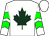 White, hunter green maple leaf, green chevrons on sleeves (E McCarroll Holdings)