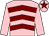 Pink, maroon chevrons, pink sleeves, pink cap, maroon star (Mr M Dawson)
