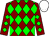 Maroon, green diamonds, white cap (Donna Lockard)