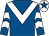 Royal blue, white chevron, chevrons on sleeves, white cap, royal blue star (Cheshire Racing Partnership)