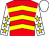 Red & yellow chevrons, white sleeves, yellow stars, white cap (Darren Byrne & Rory Slevin)