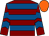 Maroon, royal blue hoops, chevrons on sleeves, orange cap (Mr Robert Eddery)