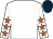 WHITE, orange stars on sleeves, dark blue cap (Phoenix Thoroughbred Limited)