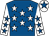 Royal blue, white stars, white sleeves, royal blue stars, white cap, royal blue star (D F O'Shea)