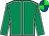 Emerald green, white seams, green & royal blue quartered cap (J D Flood)