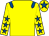Yellow, royal blue epaulets, yellow sleeves, royal blue stars, yellow cap, royal blue star (Al Kamda Racing)