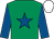 EMERALD GREEN, ROYAL BLUE star and sleeves, WHITE cap (Ms S A Booth & Partner)