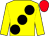 YELLOW, large BLACK spots, RED cap (Sheikh Mohammed Obaid Al Maktoum)