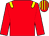 Red, yellow epaulettes, striped cap (J T Ennis)