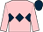 Pink, dark blue triple diamond and cap (Mrs H M Whillans)