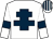 White, dark blue cross of lorraine and armlets, white and dark blue striped cap (The PQD Partnership)