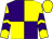 Purple and yellow (quartered), yellow and purple chevrons on sleeves, yellow cap (The Pick 'n' Mix Partnership)