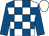 White & royal blue check, royal blue sleeves, white cap (William Fenton)