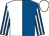Royal blue & white halved, striped sleeves, white cap (James J Doyle)