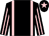 Black, pink braces, striped sleeves, pink star on cap (J A Magill)