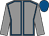 Grey, royal blue seams, grey sleeves, royal blue cap (Horse Racing Buddy Club)