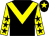 Black, yellow chevron, yellow sleeves, black stars, black cap, yellow star (Del Boys Racing Syndicate)
