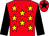 Red, yellow stars, black sleeves, red cap, black star (Mr P G Hart)
