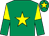 Emerald green, yellow star, halved sleeves, yellow star on cap (Colin McNally)