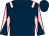 Dark blue, pink epaulettes & diabolo on sleeves, dark blue cap (Mrs R Hillen)