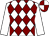 White & maroon diamonds, white sleeves, quartered cap (Peter Croke)