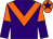 Purple, orange chevron, orange and purple halved sleeves, orange cap, purple star (Mr John Hanbury & Partner)