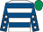 White, royal blue hoops, royal blue sleeves, white stars, emerald green cap (Let's Get Racing And Partners)