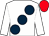 White, large dark blue spots, red cap (Arthur, Blake, Davis & Wyer)