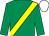 Emerald green, yellow sash, white cap (Mr & Mrs Dominic Green)