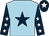 Light blue, dark blue star, dark blue sleeves, white stars, dark blue cap, white star (Nigel O'Hare)