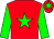 Red body, green star, green arms, red cap, green star (Gemini Stud)