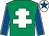 Emerald green, white cross of lorraine, royal blue sleeves, white seams, white cap, royal blue star (Thomas P Burns)