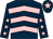 Dark blue & pink chevrons, pink stars on sleeves, pink star on cap (Frances Dunne)