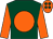 Dark green, orange disc & sleeves, orange cap, dark green spots (Gin & Gee Gees Syndicate)