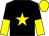 Black, yellow star, halved sleeves, yellow cap (Sowray Brothers, Brooke & Platts)