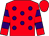 Red, purple spots, hooped sleeves, red cap (Mr J Fill & Mr J M Castle)