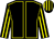 Black, yellow seams, striped sleeves and cap (Mr Nick Marks)