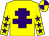 Yellow, purple cross of lorraine, yellow sleeves, purple stars, quartered cap (Mr W F Perratt)