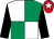 Emerald green & white quartered, black sleeves, red cap, white star (Starting Monday Syndicate)