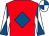 Red, royal blue diamond, white and royal blue diabolo on sleeves, quartered cap (Ar Racing)