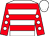 White, red hoops, red sleeves, white spots, white cap (Miss R L Bryan)