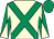 Cream, emerald green cross sashes, diabolo on sleeves, emerald green cap (Dr S P Fitzgerald)