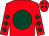 Red, dark green disc, dark green diamonds on sleeves, red cap, dark green diamonds (Lady in Waiting & Brett Graham Syndicate)