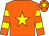 Orange, yellow star, hooped sleeves and star on cap (Bob Butler & Karen George)